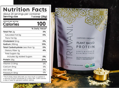 Truvani Unflavored & Unsweetened Organic Plant-Based Protein Powder - 20 Servings